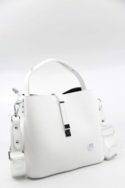 Just Polo Women's Embossed Printed Vegan Shoulder and Hand Bag with Lock Deta...