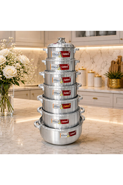 laverahome Low Heavy Duty 7Pcs Aluminum Pot Set |
