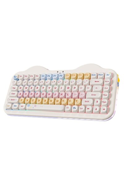 YUNZII C75 Ασύρματο Μηχανικό Πληκτρολόγιο, 75%, Μπεζ, Διακόπτες Candy