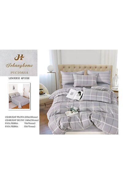 naniland.ro Lenjerie de Pat Bumbac Satinat 2 Persoane 6 Piese Fără Elastic 20...