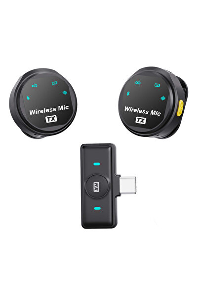 upTech ασύρματα μικρόφωνα UPWS-08 με θήκη φόρτισης, USB-C, 2.4GHz, μαύρο