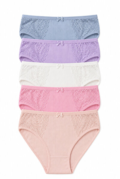 Nicoletta Women's Panties 5 Pack Lycra Cotton Ribbed Camisole Salmon