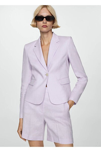 MANGO Woman Keten crop blazer ceket