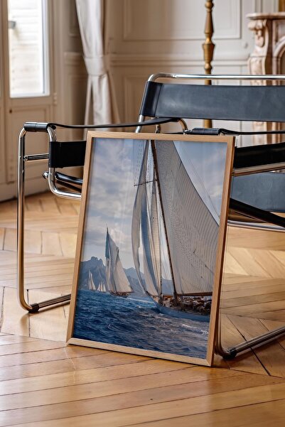 Postifull Sailboat Poster, Wood Framed Poster, Old Money Series, No:113202