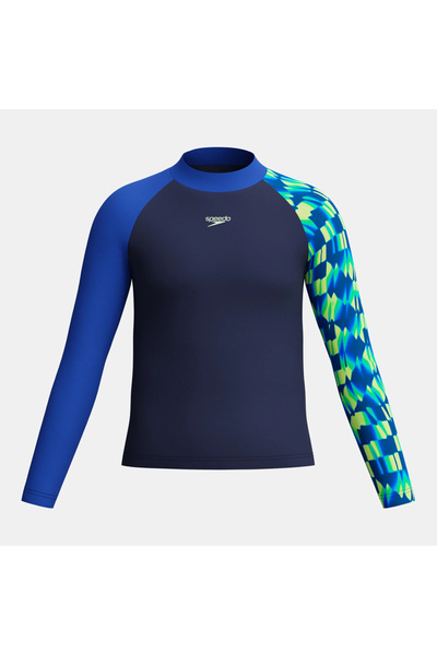 SPEEDO Print Rash Guard Çocuk Uzun Kollu Yüzme Kıyafeti