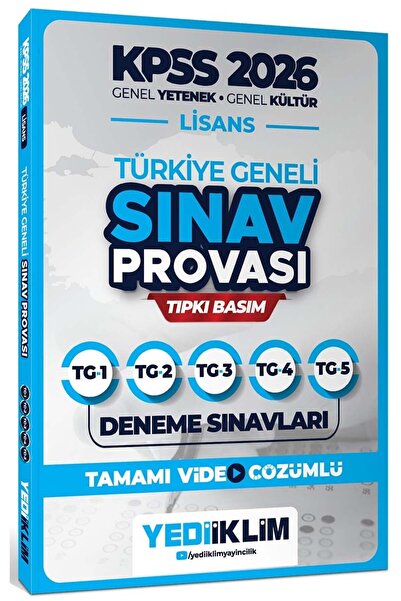 Yediiklim Yayınları 2026 KPSS Lisans GY-GK Türkiye Geneli Sınav Provası Tıpkı...