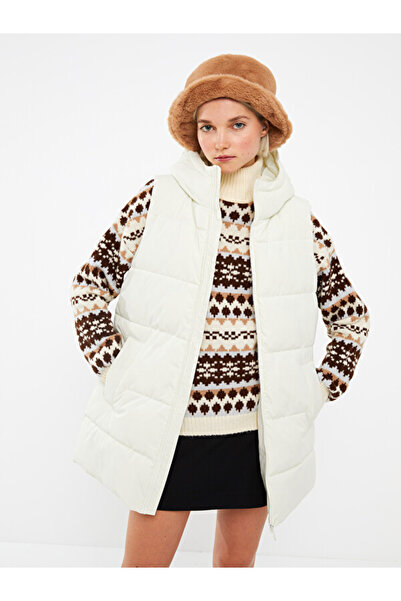 LC Waikiki Women's Hooded Plain Puffer Vest for Style Enthusiasts from Uzg Store