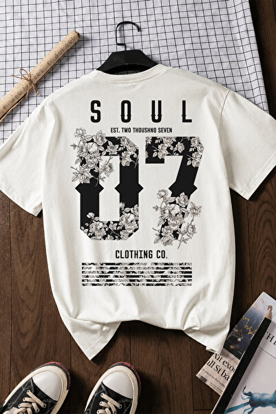 Spoyi Soul 07 Dizajnirana 100% pamučna polu-oversize bela majica