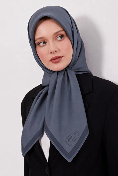 Lesscarves Double-Sided Plain Cotton Silk Scarf Ls2200 08-Grey-Dark Grey