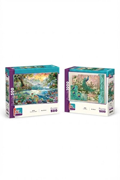 Tıfıl Toys Blue Miracle and Animal Kingdom Double Set - 1000 + 500 Piece Doub...