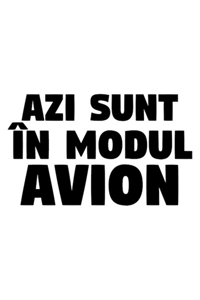 OEM Autocolant decorativ „Astăzi sunt în modul avion”, 10cm, Negru