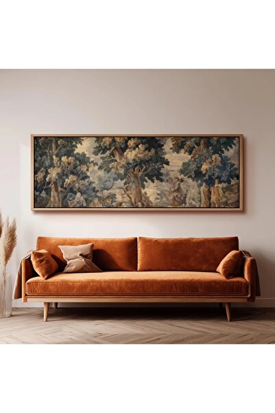 dekorodam Ahşap Çerçeveli Panoramik Oturma Odası Salon Tablosu