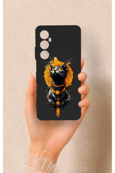 Vip Case Realme C65 Compatible Egyptian Cat God Patterned Silicone Case