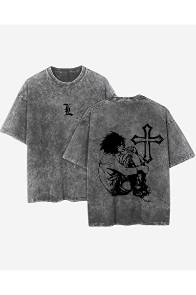 Toum Death Note štampana periva vintage unisex majica velikog izmera