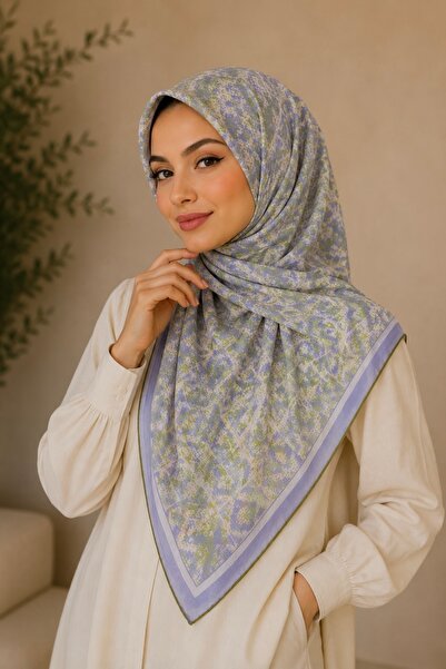 İmajButik Lila Pamuklu Soft Eşarp