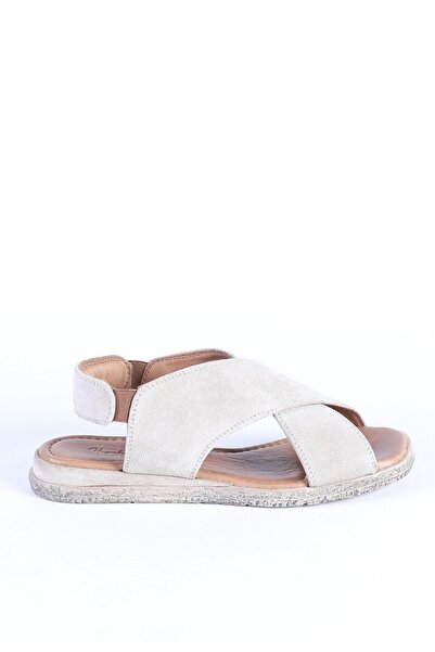 Hayati Arman Women's Genuine Leather Flat Sandals with Elastic Back and Cross...