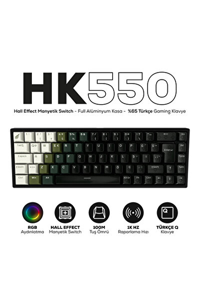 Hawk Gaming Chair HK550 Hall Effect Manyetik Switch Rapid Trigger RGB 1k Hz 1...
