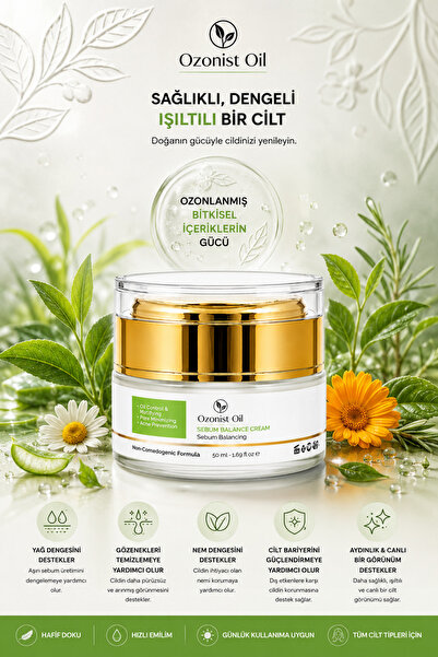 OZONİSTOİL Sebum Dengeleyici Akne ve Karşıtı Yüz Kremi 50 ml | Yağlı Cilt, Gö...