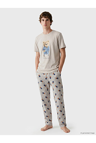 LC Waikiki Esvab • Modern & Distinctive Standard Fit Teddy Printed Men's Paja...