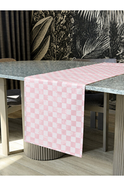 Skhome Checkered Floral Modern Decorative Printed Runner 1 Piece 40X140Cm (Sk...