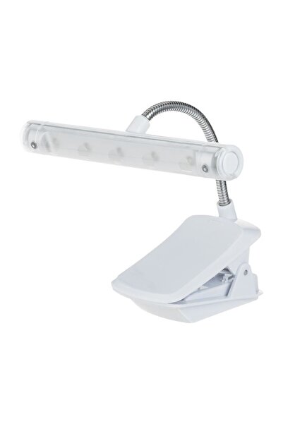 Jumbo Lampă de citit LED albă cu clip, braț flexibil și lumină albă, 15 cm