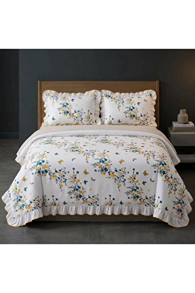 NİĞTEX Ruffled King Size Duvet Cover Set + 2 Pillowcases