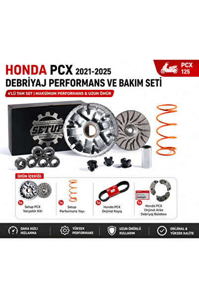 Setup Motorcycle Pcx 125 (2021-2025) Debriyaj ve Bakım Seti – Setup Varyatör ...