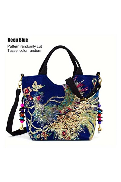 Generic Women's Embroidered Satchel Bag – Fashionable Double Handle Handbag w...