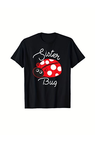 23 nisan Sister Bug Cute Ladybug T Shirt Round for Adults Multi Color Printed...