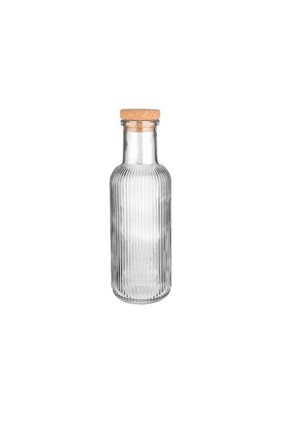 Estia Home Art ESTIA ΜΠΟΥΚΑΛΙ ΓΥΑΛΙΝΟ 1000ml ΑΝΑΓΛΥΦΟ ΜΕ ΦΕΛΛΟ ΓΚΡΙ
