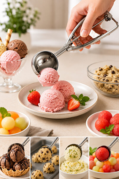 Merluga Steel Cookie, Halva, and Ice Cream Scoop