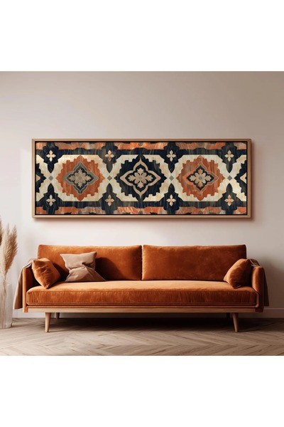 dekorodam Ahşap Çerçeveli Panoramik Oturma Odası Salon Tablosu