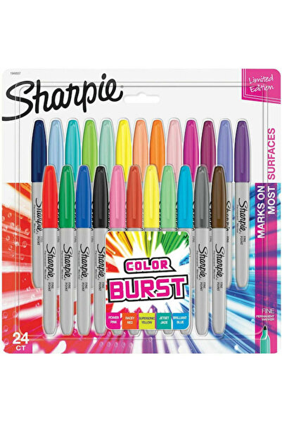 Sharpie Markere permanente Color Burst 1mm Multicolor 24 bucăți