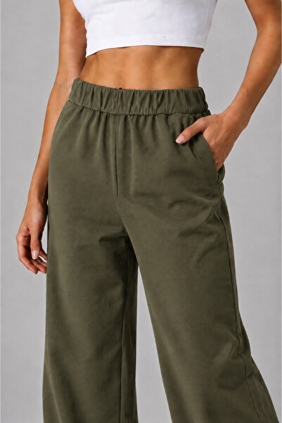 FREYA MODA Bol Paça Rahat Gabardin Pantolon