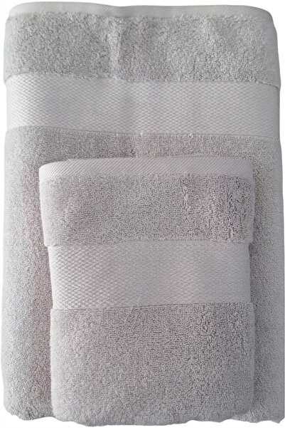Özdilek Set de prosoape țesute din bumbac 100% CULOARE GRI (prosop de mână + ...