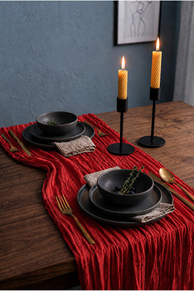 EvRossa Bohemian 100% Cotton Runner Tablecloth Wrinkled Textured Decorative T...