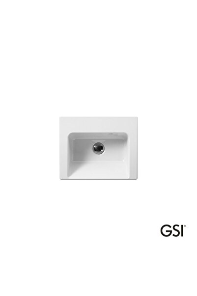 GSI Norm Κρεμαστός / Ένθετος Νιπτήρας Πορσελάνης Χωρίς Οπή Μπαταρίας 42 x 34ε...