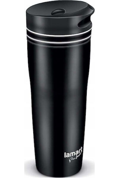 LAMART Termos din sticlă Oțel inoxidabil / Plastic 360ml Negru/alb Cod: LT4049