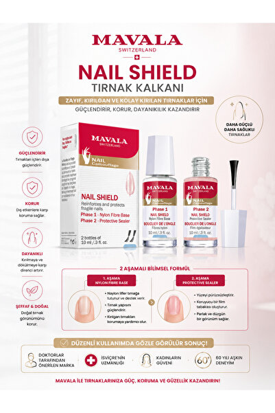 Mavala Nail Shield 2x10 ML - Tırnak Kırılmalarına Karşı Koruma ve Güçlendirme...