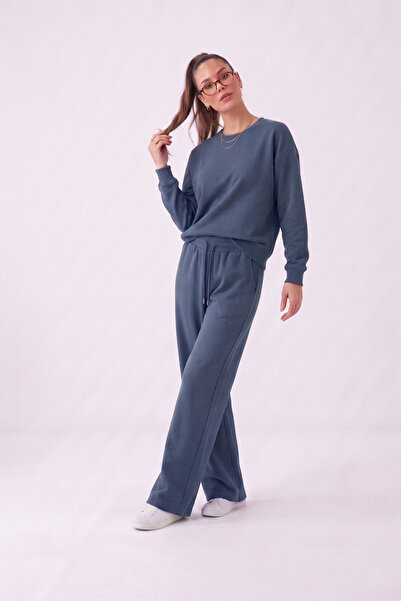 FHELIA Women's Loose Fit Modal Fabric Ribbed Tunic Top and Bottom Set