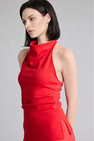 DeFacto Slim Fit Halter Neck Tank Top F8007Ax26Sm