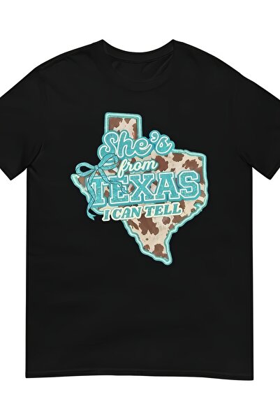 212Wear She's from Texas I Can Tell Vintage Cowgirl Unisex Retro Casual Crew ...