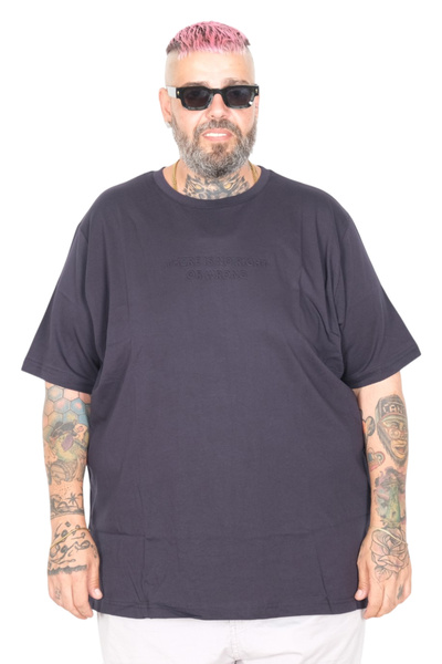 ModeXL Mode XL Plus Size T-Shirt Bis There Is No Right 26120 NAVY BLUE