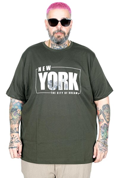 ModeXL Mode XL Plus Size T-Shirt Bis Ovratnik New York U26119 KAKI