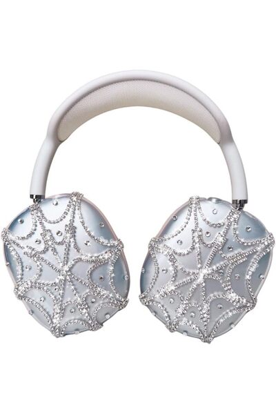 Arabest Rhinestone Spider Web Headphone Cover, Glitter Protective Case, for A...