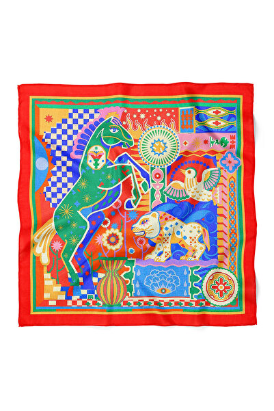 nehir eşarp Bandană cu model de cal 70x70 cm