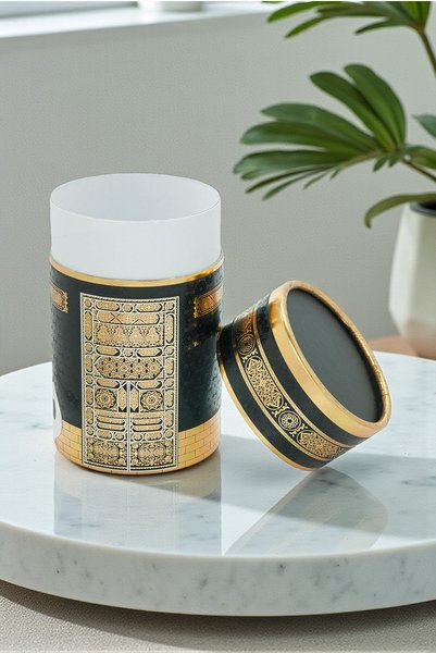ihvan online Kabe Desenli Silindir Kutu - Siyah