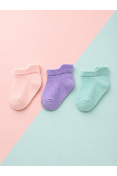 KARAMİLA 3-Piece Cotton Baby Booties Socks / Seamless Toe