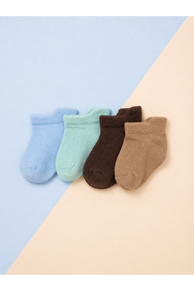 KARAMİLA Cotton Baby Booties Socks / Seamless Toe / Set of 4