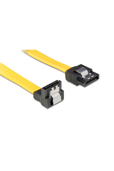 POWERTECH καλώδιο SATA CAB-W046, γωνιακό 90°, 6 Gb/s, 0.70m, κίτρινο
